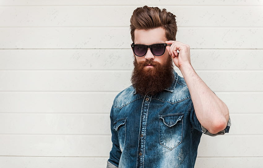 pria, kacamata, jenggot untuk , bagian мужчины, Beard Men Wallpaper HD