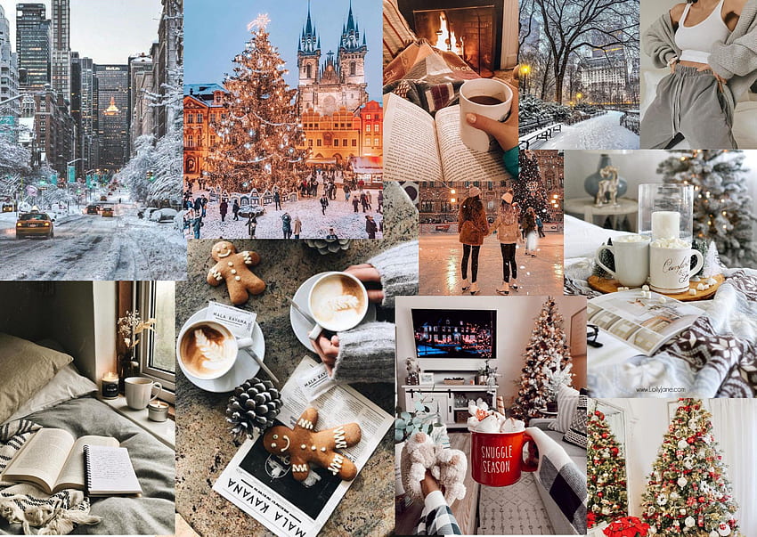 Winter Christmas. Christmas , IPhone Winter, Macbook, Winter Aesthetic Collage HD wallpaper