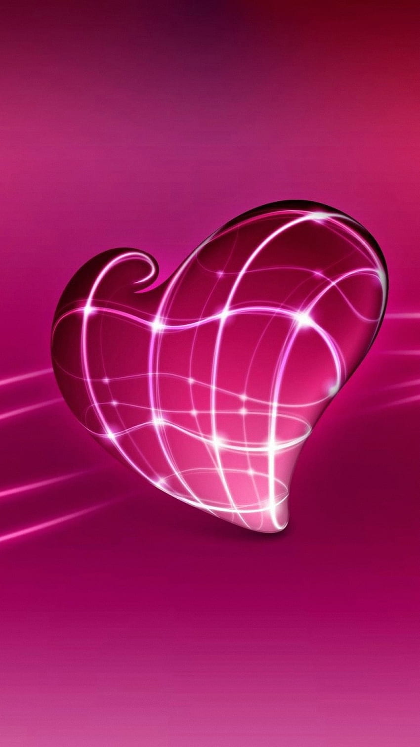 Corazón rosa, forma de corazón, forma de corazón fondo de pantalla del teléfono