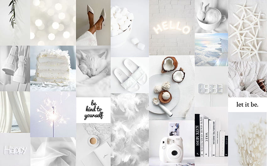 White Aesthetic Collage Wallpapers  Wallpaper Cave