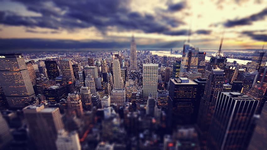 Città, cielo, vista dall'alto, grattacieli, New York Sfondo HD
