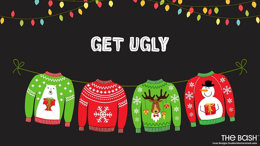 Funny Christmas Zoom Background, Ugly Sweater HD wallpaper