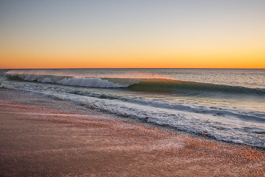 Calm and peaceful seashore, beach, sunset HD wallpaper