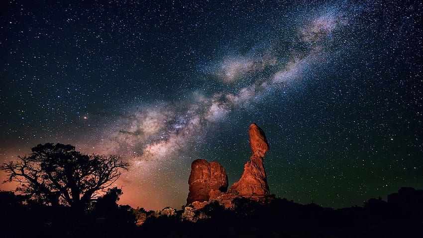 Milky Way Galaxy Background, Desert Milky Way HD wallpaper