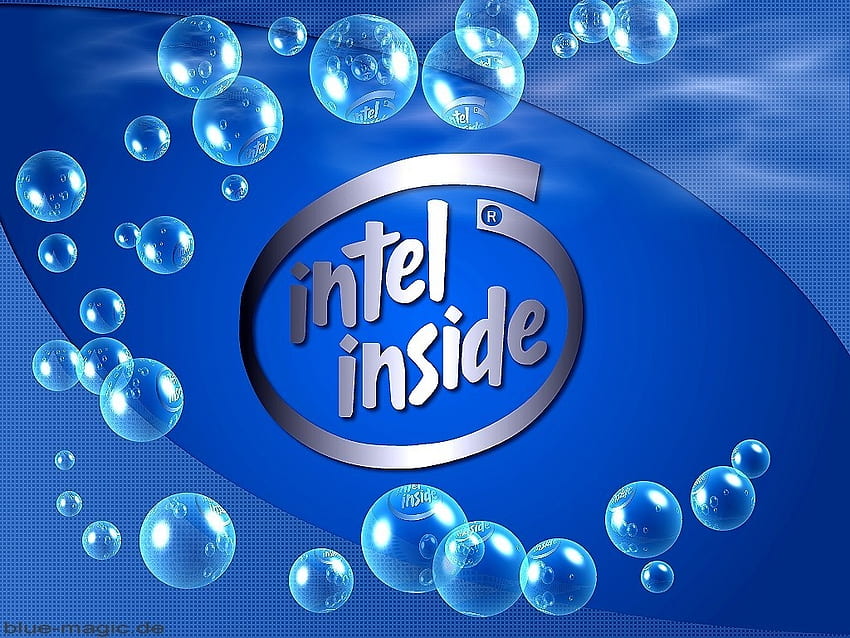 Intel w Bubbles, azul, memória, bolhas papel de parede HD