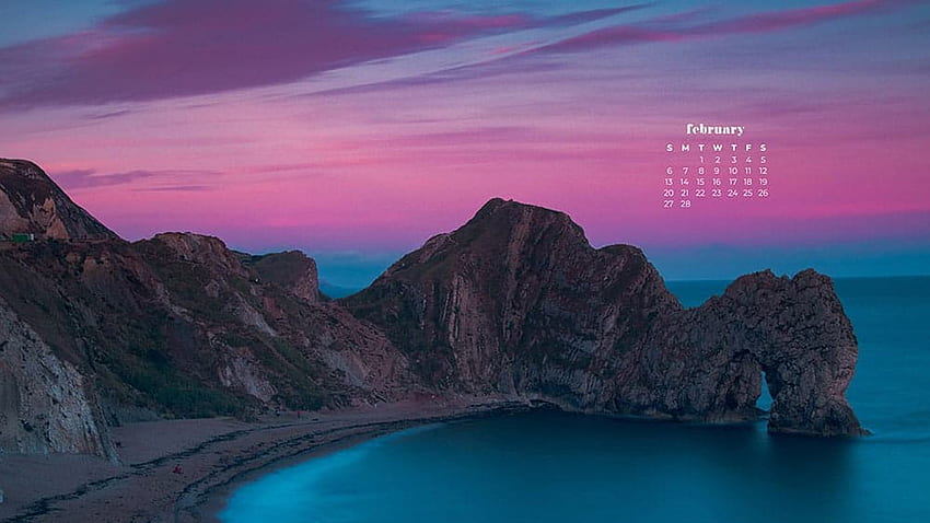 Rock Mountain Blue Sky Background February Calendar February HD wallpaper