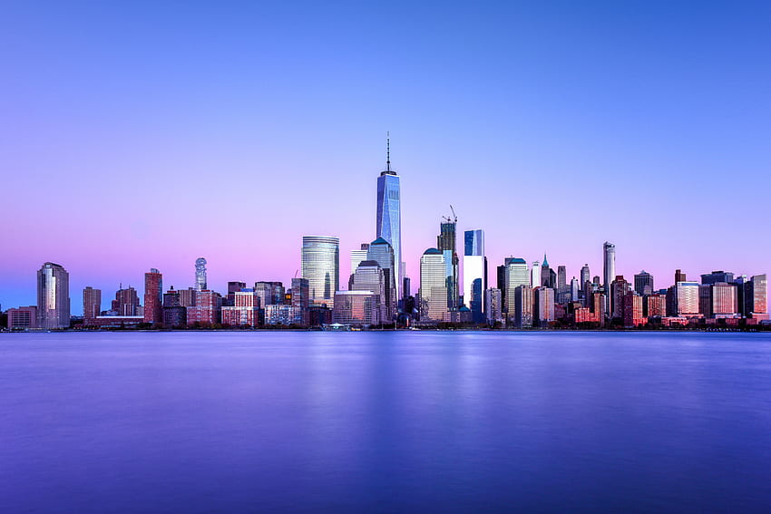Horizonte azul de Nova York - Nova York. .pt · Em stock papel de parede HD