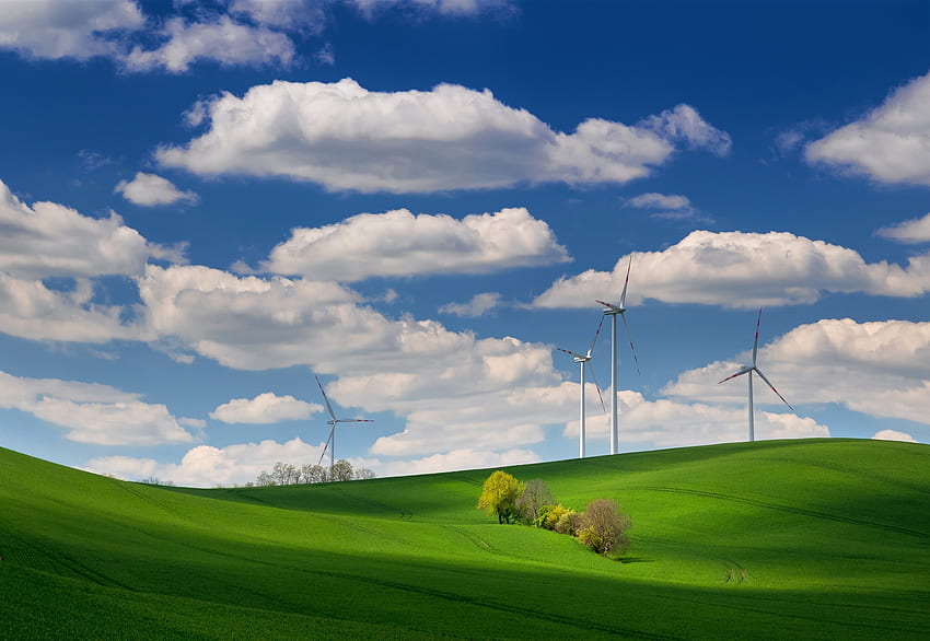 windmills by Ales Komovec, by, Ales, Komovec, windmills, Nature HD wallpaper