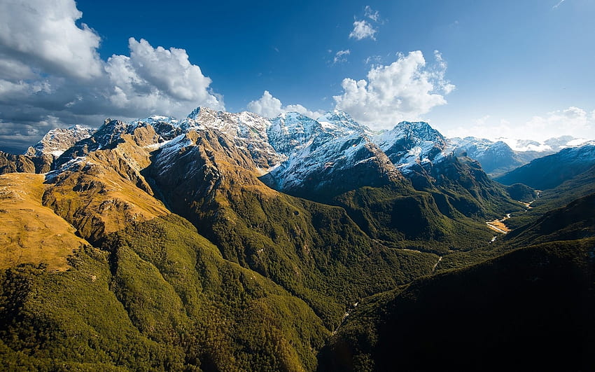 Pegunungan Selandia Baru, lanskap, alam, Pegunungan, Selandia Baru Wallpaper HD