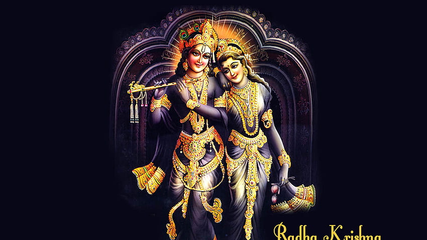 Krishna Dan Radha Dengan Permata Di Latar Belakang Hitam Krishna . , Krisna Gelap Wallpaper HD