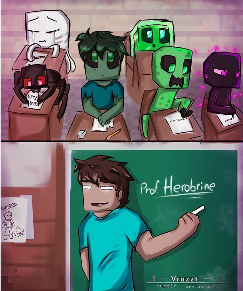 minecraft comics herobrine and youtubers