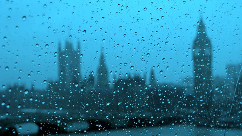 雨の日 雨 雨滴 背景 美しい - 国会議事堂 - & 背景、ロンドンの日 高画質の壁紙