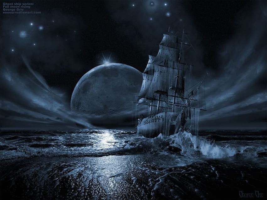 cubierta de barco pirata - Barco fantasma, gótico fondo de pantalla