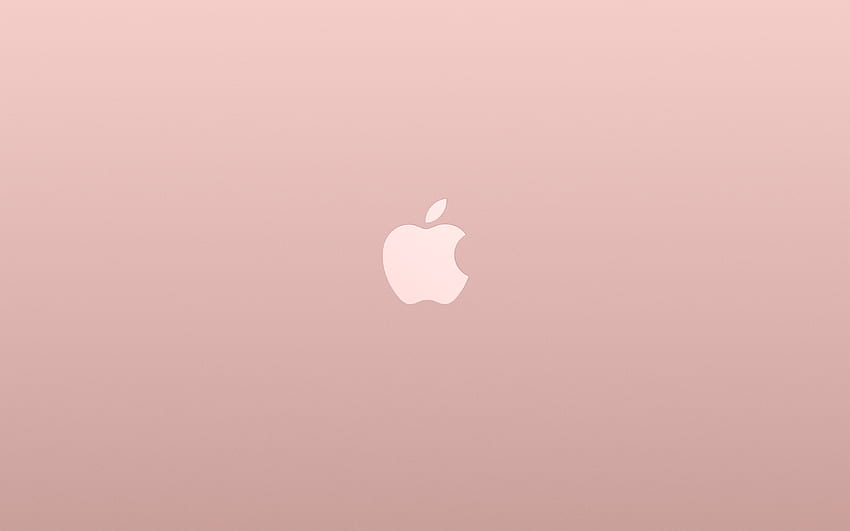 logo Apple, fond rose, minimal, Apple, illustration, logo créatif Apple pour avec résolution . MacBook Pro rose de haute qualité Fond d'écran HD