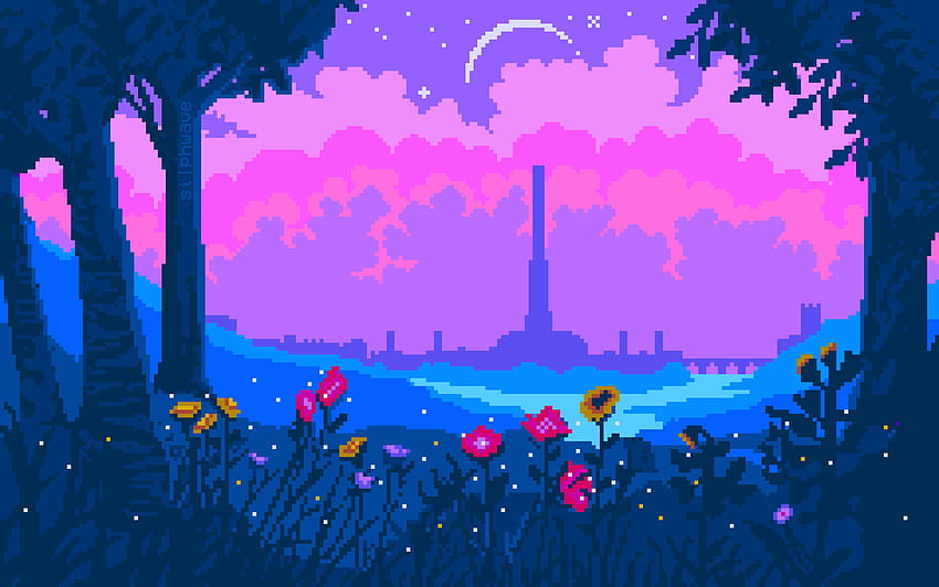 Pastell-Pixel-Kunst-Hintergrund, rosa Pixel-Kunst HD-Hintergrundbild