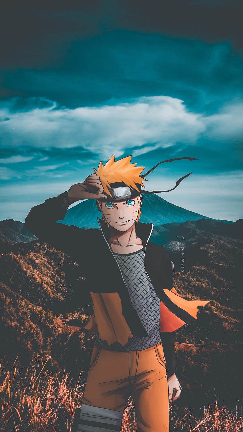 Held von Konoha, Anime x Reality, Wolke, Himmel, Berg, Anime-Ästhetik, Anime, Naruto Uzumaki, Anime, Naruto Shippuden HD-Handy-Hintergrundbild