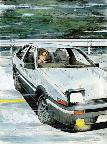 InitialD-03 - Initial D anime cel matching background