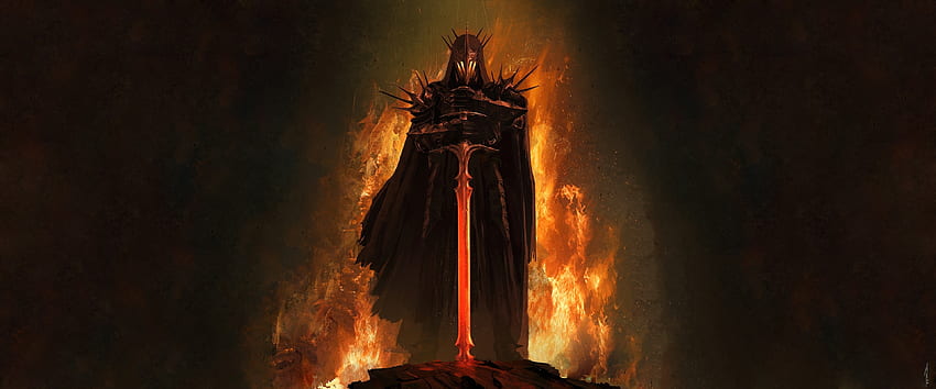 The Lord of the Rings, fantasy, dark king, art HD wallpaper