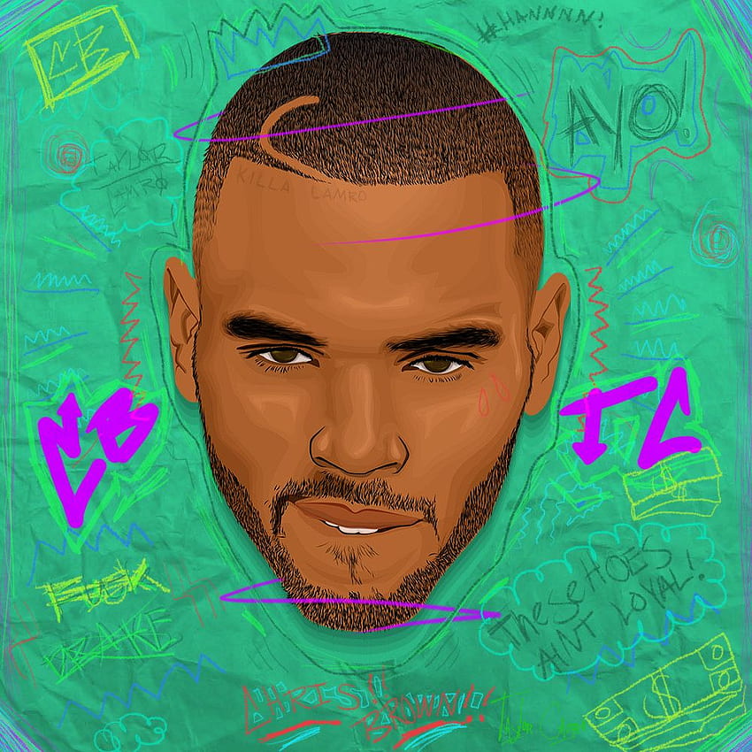 how to draw chris brown face