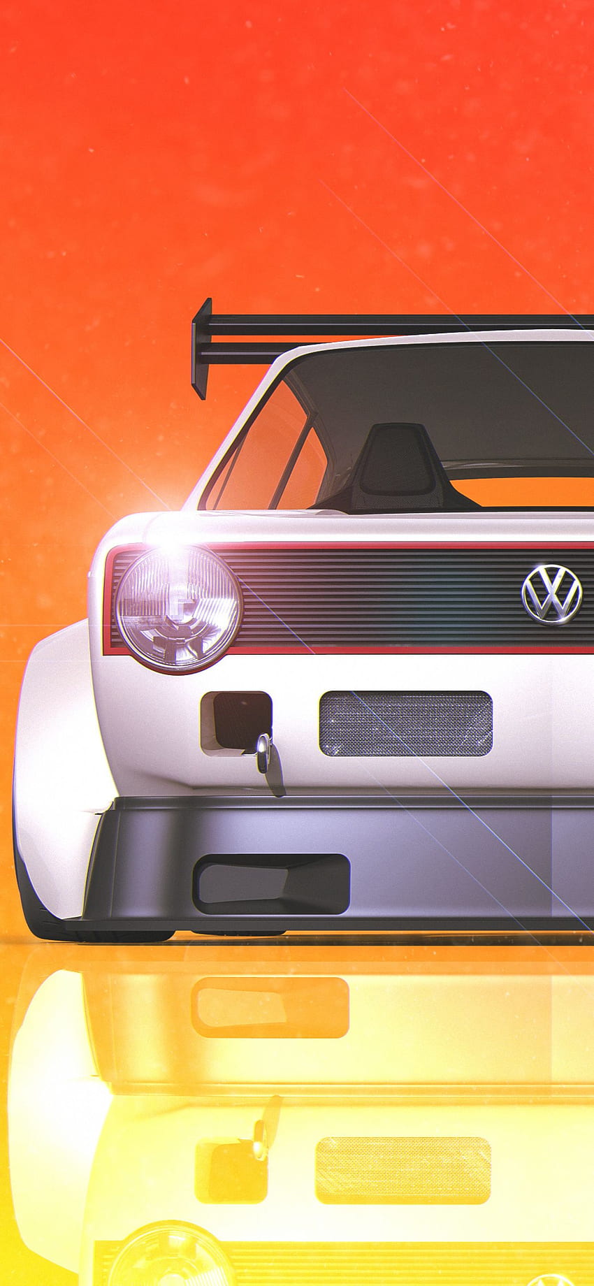 Volkswagen Golf Gti Digital Art iPhone XS MAX、、背景、および、VW HD電話の壁紙