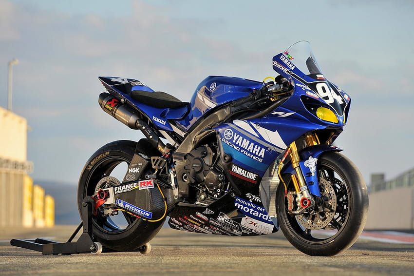 Yamaha YZF R1, blau, Rennen, Motorrad, Fahrrad, YZF, Yamaha HD-Hintergrundbild