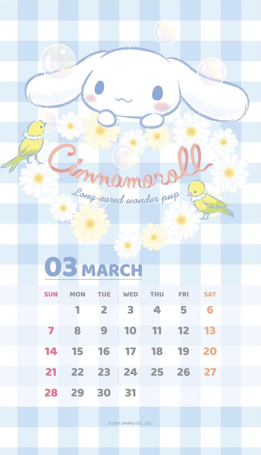 Cinnamoroll Character In 2021 Kids Calendar Sanrio Printable Calendar