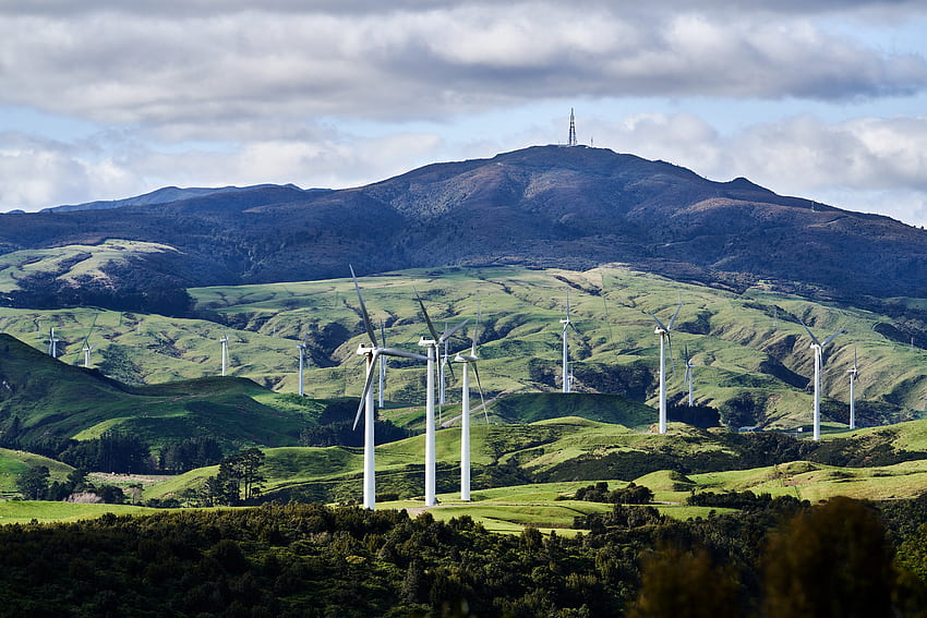 Nature, Grass, Relief, Hills, Wind Turbine HD wallpaper