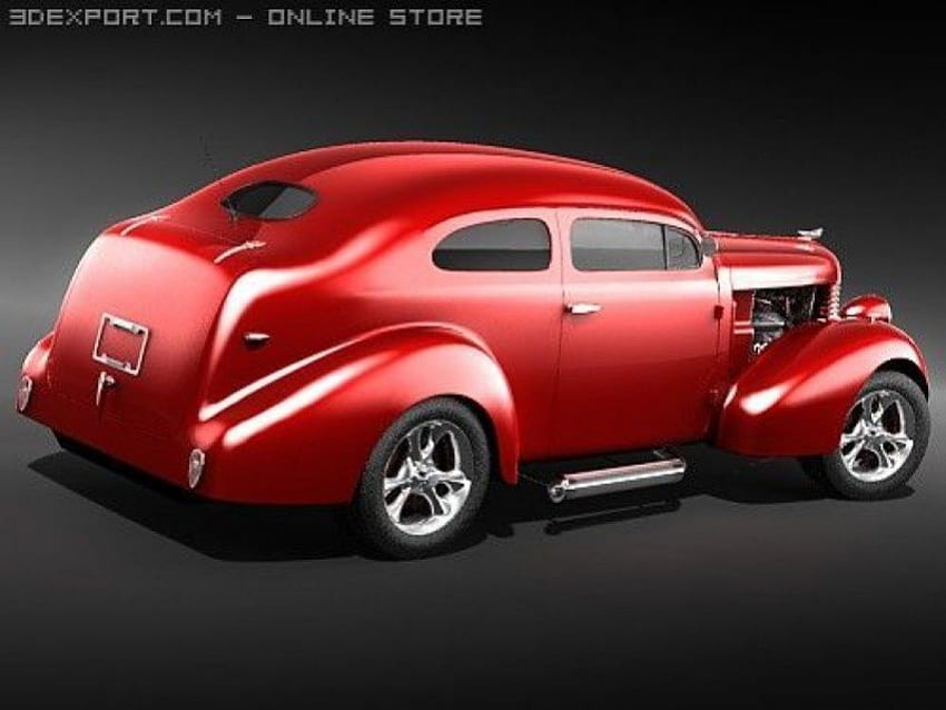 Pontiac 1938, pontiac, hotrod, rosso Sfondo HD
