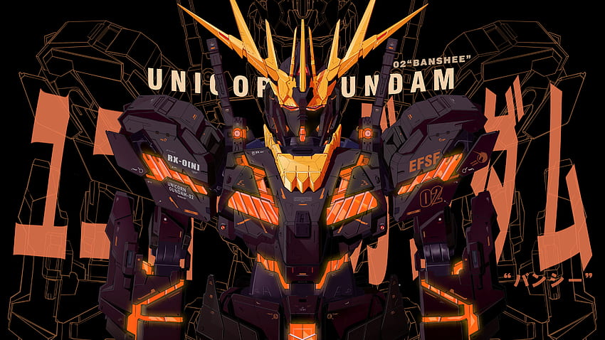 Unicorn Gundam Banshee - Мобилен костюм Gundam Unicorn Аниме табло HD тапет