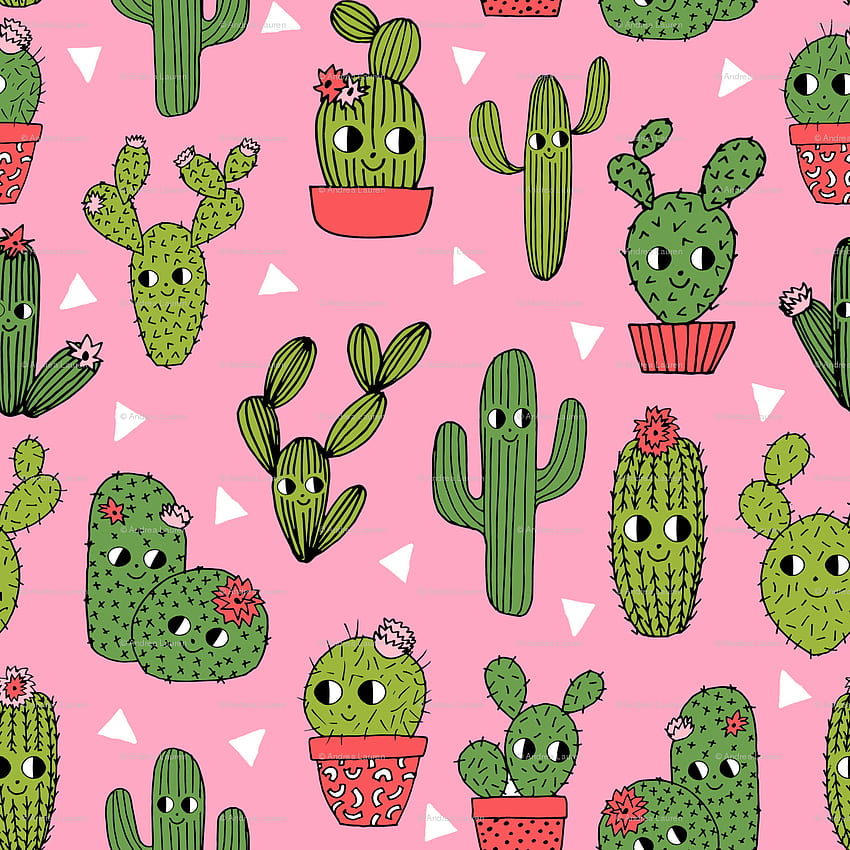 Cute Cactus, Pink Cactus HD phone wallpaper