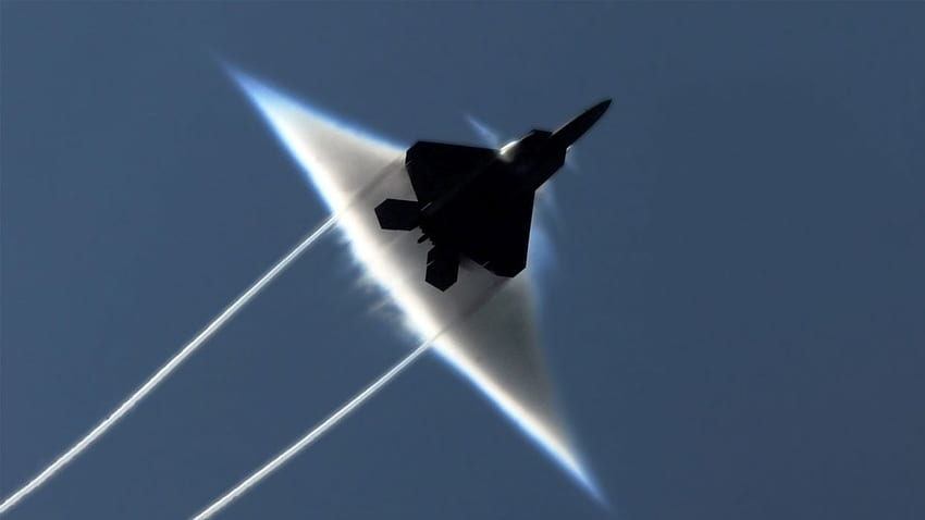 Aircraft Military F 22 Raptor Contrails Sound Barrier, F-22 HD wallpaper