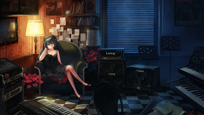 anime, hjl, hatsune miku, girl, vocaloid, music, possible, duplicate, darknes HD wallpaper