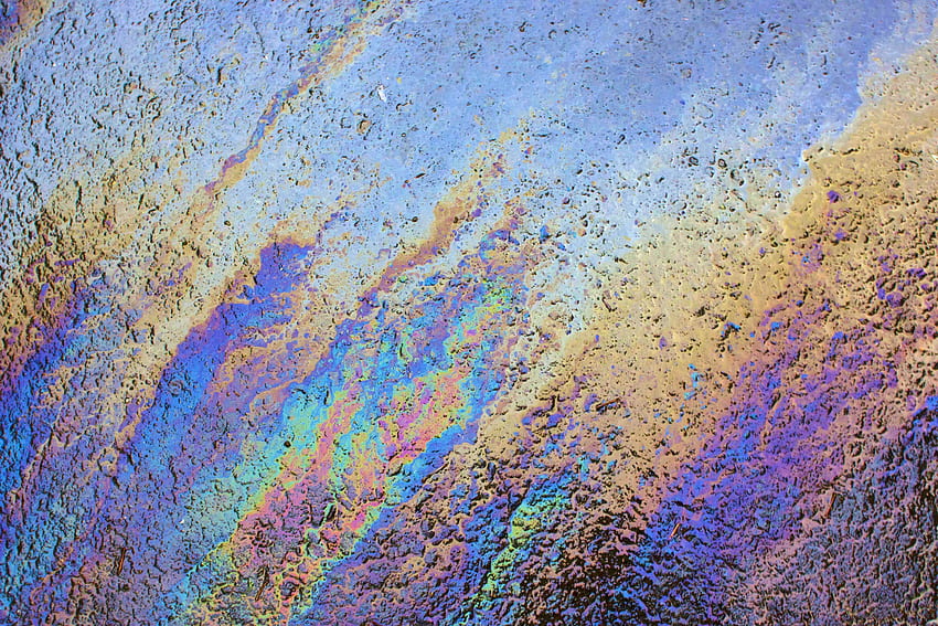 blue black and orange surface, Oil Spill HD wallpaper