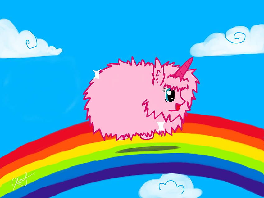 Pink Fluffy Unicorns Dancing On Rainbow HD wallpaper | Pxfuel