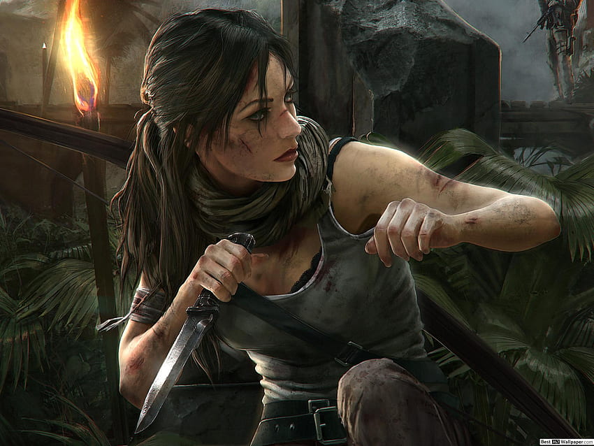Rise of the Tomb Raider (videojuego) - Lara Croft (arte digital) fondo de pantalla