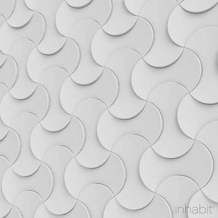 Dimensionale Wandfliesen. Loom Architectural Concrete White Tile – bewohnen, ästhetische Fliese HD-Handy-Hintergrundbild