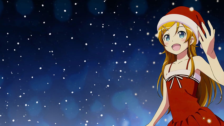 anime, Anime Girls, Santa Costume, Ore No Imouto Ga Konnani Kawaii Wake Ga Nai, Kousaka Kirino, Blonde, Blue Eyes, Christmas / and Mobile Background HD wallpaper