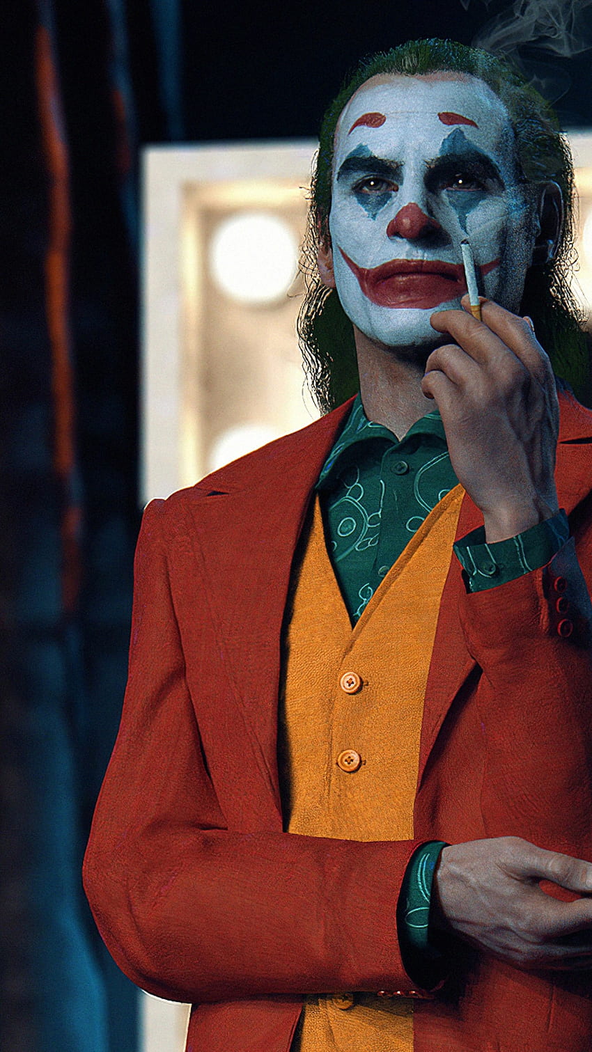 Joker fumando, triste, solo fondo de pantalla del teléfono