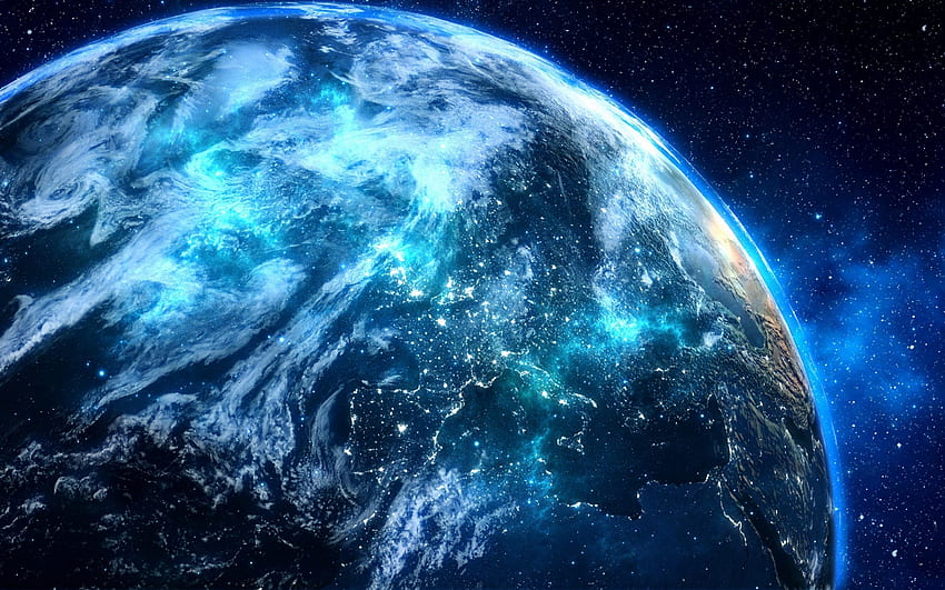Tierra desde el espacio, Arte digital, Galaxia, Planeta azul, Ciencia ficción, Universo, NASA, Planetas para con resolución. Alta calidad fondo de pantalla