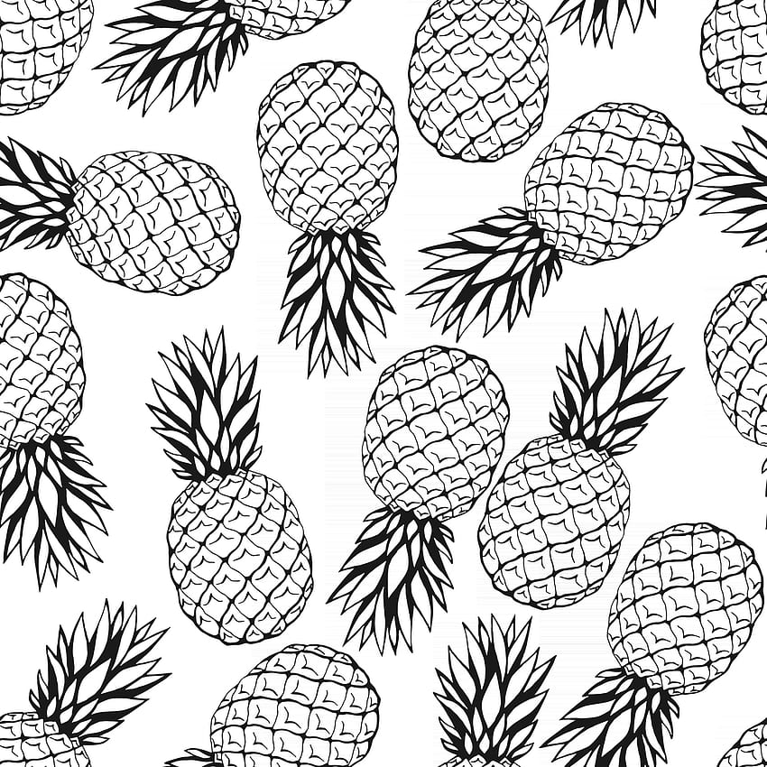 Wzór z ręcznie rysowane owoce elementy ananasa. wegetariańskie . Do projektowania opakowań, tekstyliów, tła, pocztówek projektowych i plakatów. 2695544 Grafika wektorowa w Vecteezy Tapeta na telefon HD