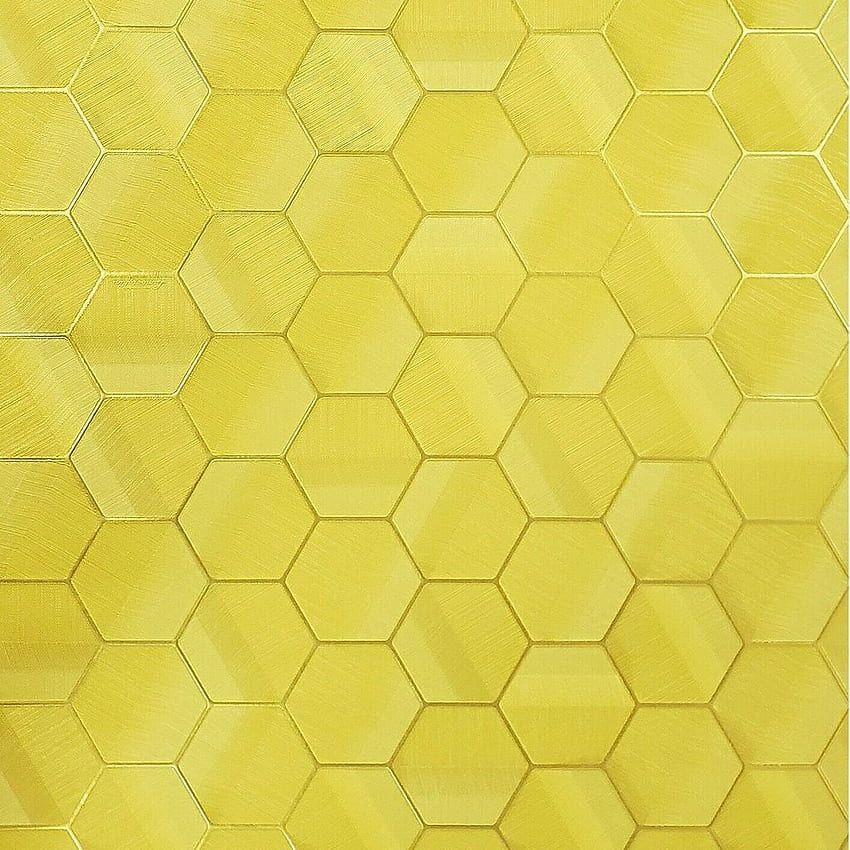 Z44802 Lamborghini Yellow Hexagon Geometric Gold Metallic Textured Wal – wallcoveringsmart วอลล์เปเปอร์โทรศัพท์ HD