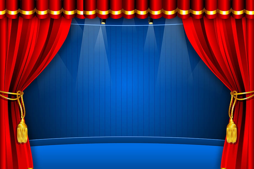 舞台幕。 ステージカーテン、レッドカーテン、カーテン 高画質の壁紙