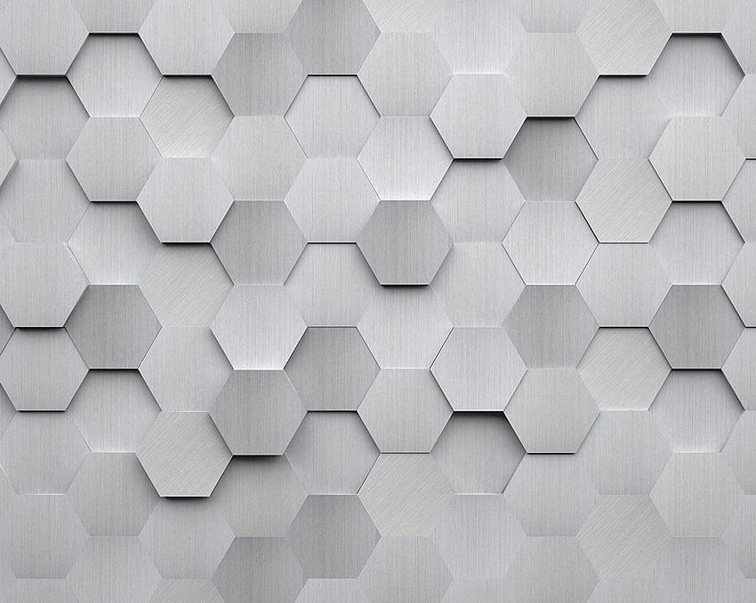 Metal Hexagons Wall Mural Mural, Grey Hexagon HD wallpaper