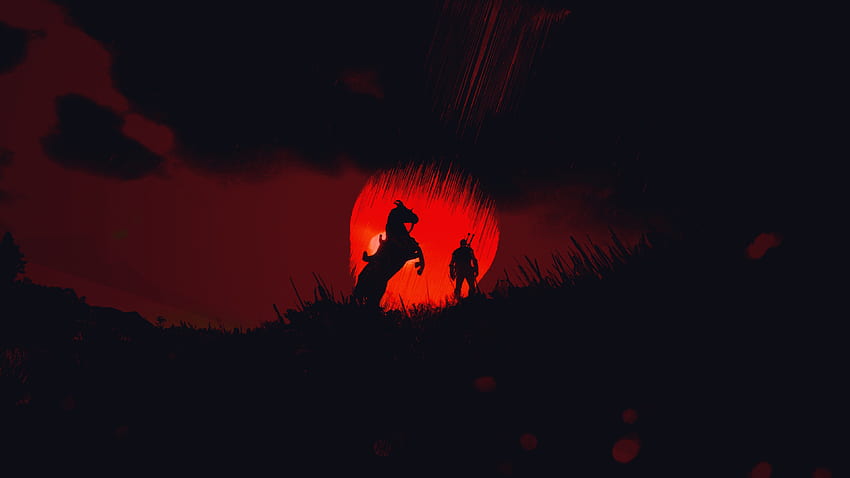 The Witcher 3 Wild Hunt Minimaliste, Jeux, et Arrière-plan, Witcher 3 Rouge Fond d'écran HD