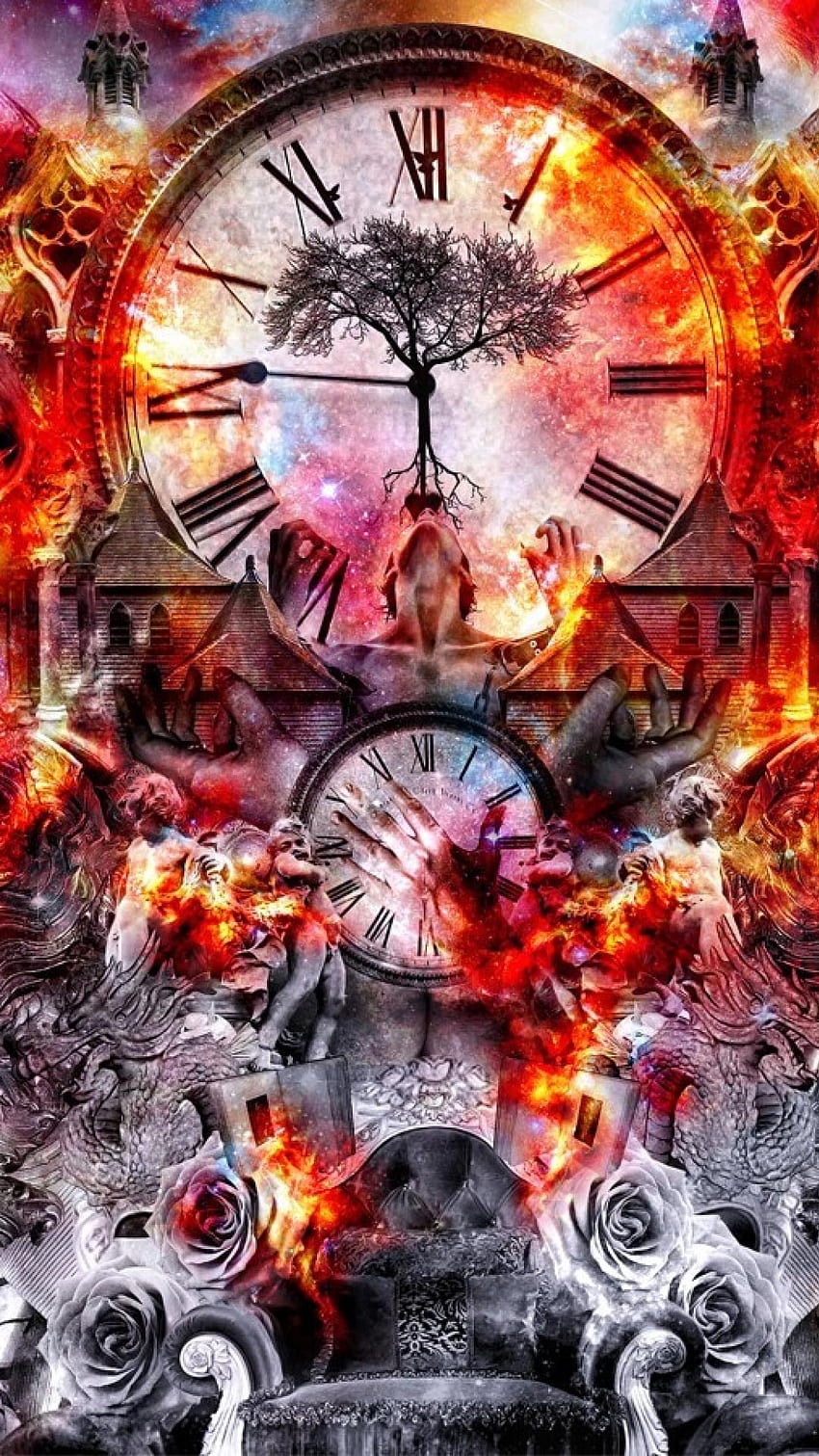 abstract clock wallpaper