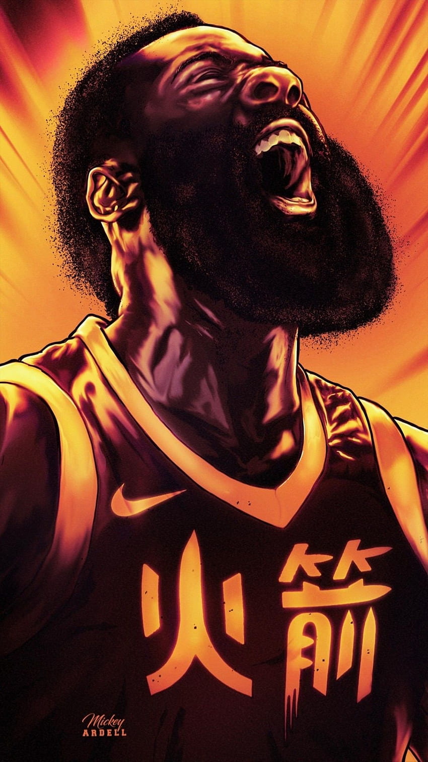 James Harden. Nba-Basketballkunst, Nba-Kunst, Nba-Spieler, Cartoon James Harden HD-Handy-Hintergrundbild