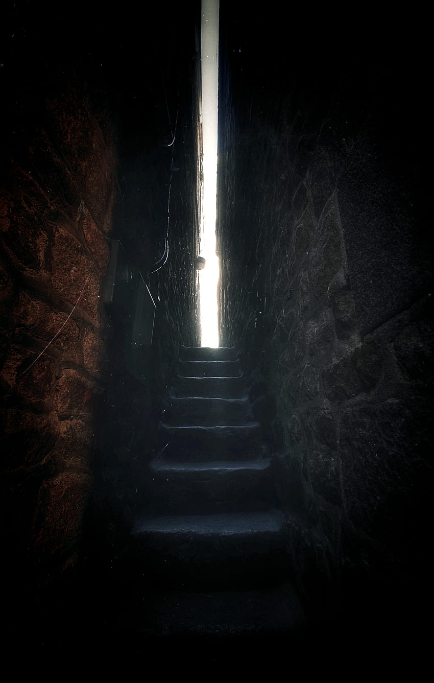 壁、闇、輝き、光、階段、はしご、暗い、スリット HD電話の壁紙