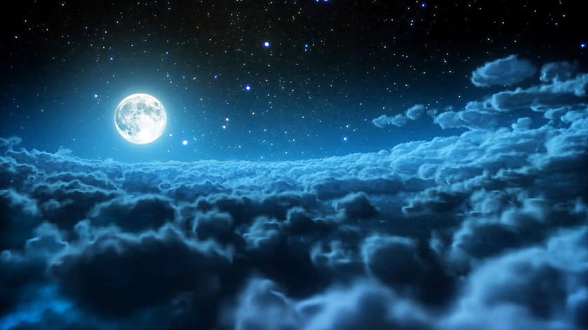Vollmond und Sterne, Neumond HD-Hintergrundbild