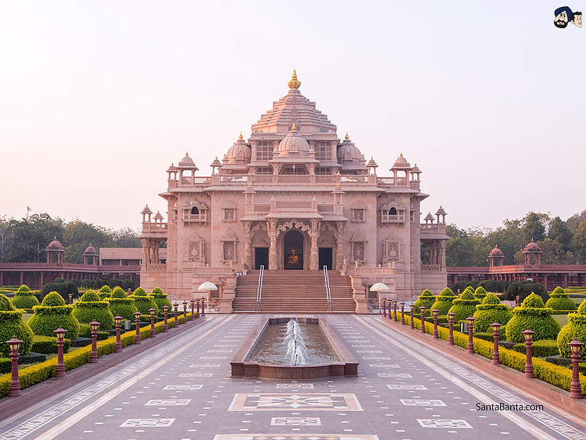 Templo Swaminarayan Akshardham en Gandhinagar, Gujarat fondo de pantalla