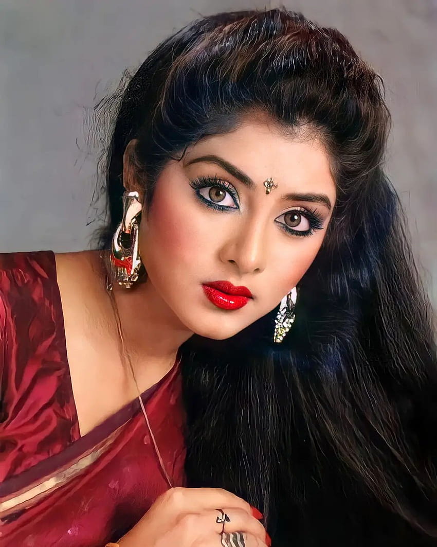 Divya Bharati, flash graphy, aktris Bollywood wallpaper ponsel HD